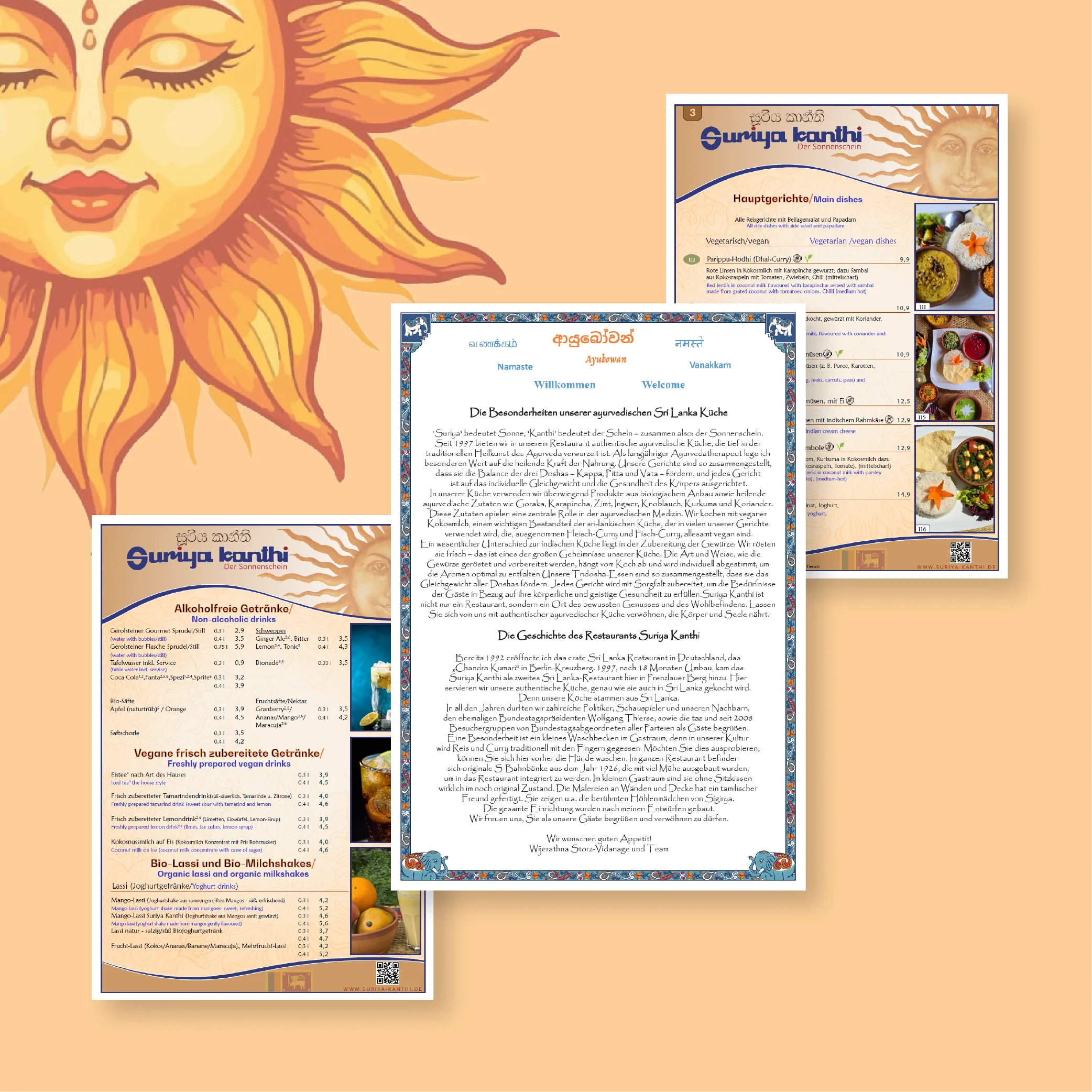 Suriya Kanthi – Speisekarte & Getränkekarte